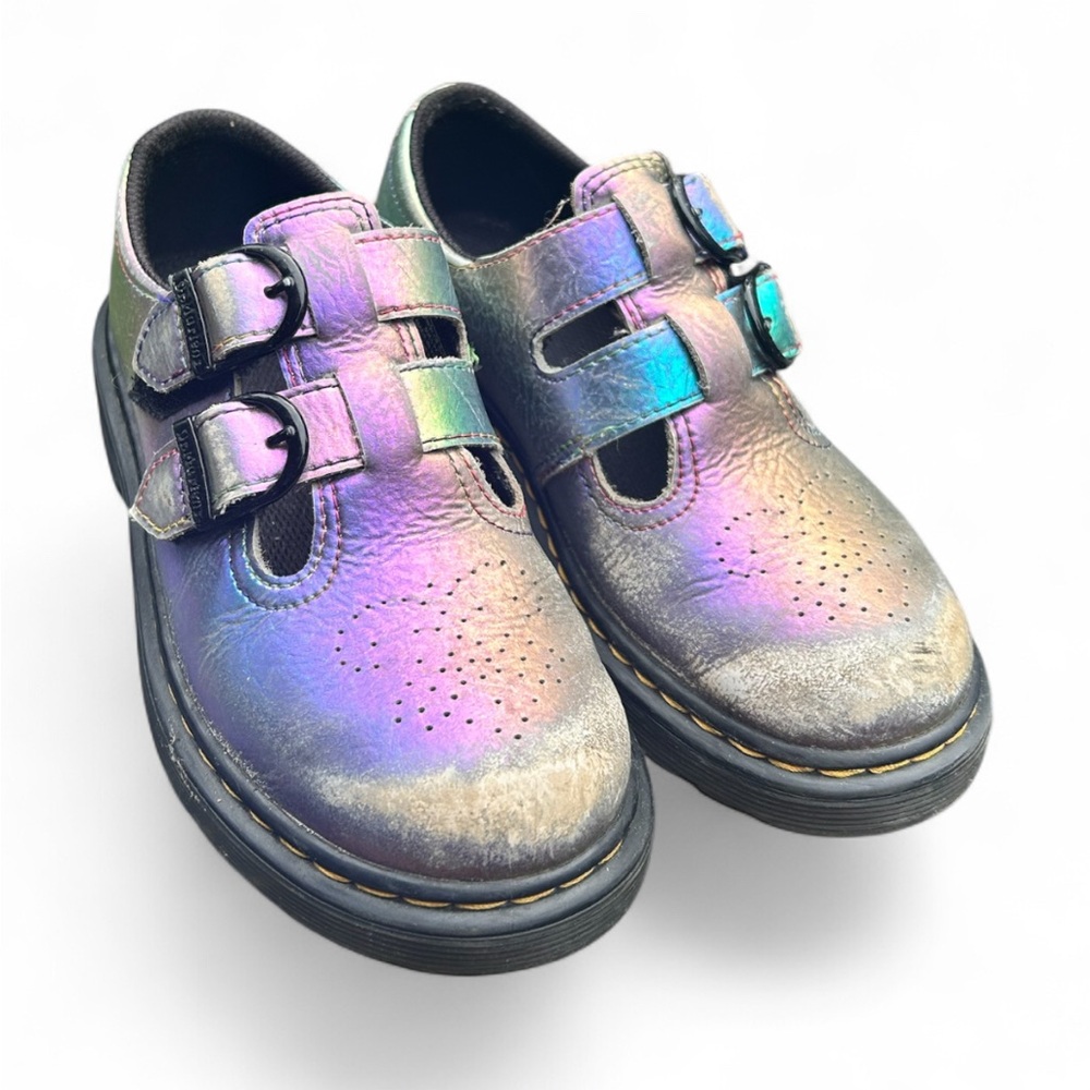 ♥️ Dr. Martens Junior Rainbow Crinkle Leather Mary Jane Shoes | Size 13